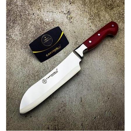 El Yapımı Özel Üretim Santoku Çakıroğlu Profesyonel (chef) Şef Aşçı Bıçağı Kod:ckr378 - Çakıroğlu