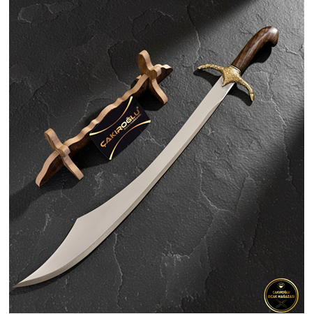 El Yapımı Yerli Üretim Ahşap Standlı Ve Kutulu Hediyelik Simbat Kılıcı Kod:ckr760-03 - Çakıroğlu