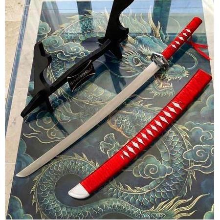 El Yapımı Yerli Ve Tamamen El İşçiliği 60 Cm Kızıl Ay Rengi, Stand Ve Kın’lı Katana Ckr835-03 - Çakıroğlu