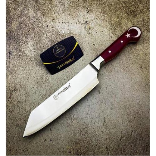 El Yapımı Özel Üretim Kiritsuke Ay Yıldızlı Çakıroğlu Profesyonel (chef) Şef Aşçı Bıçağı Kod:ckr365 - Çakıroğlu