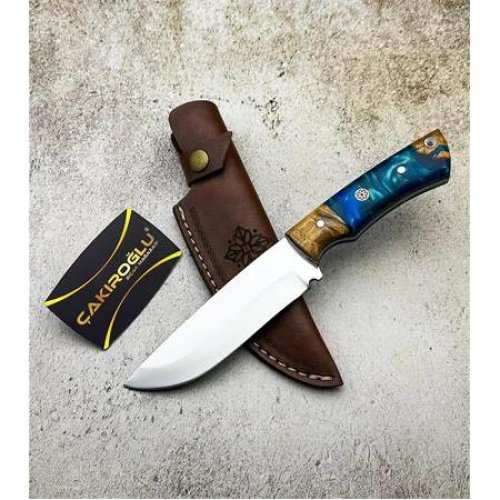 El Yapımı Yerli Üretim Epoksi Hibrit Kabzeli Bushcraft Avcı Av Kamp Bıçağı Kod:ckr553 - Çakıroğlu